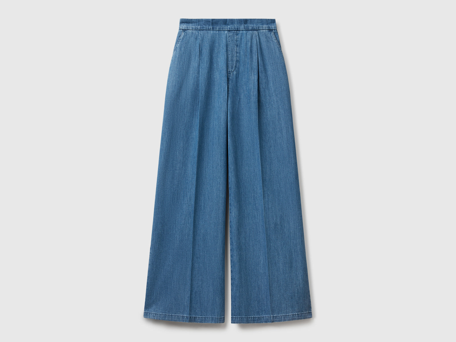Jeans with elastic waist da donna blu | Benetton Outlet
