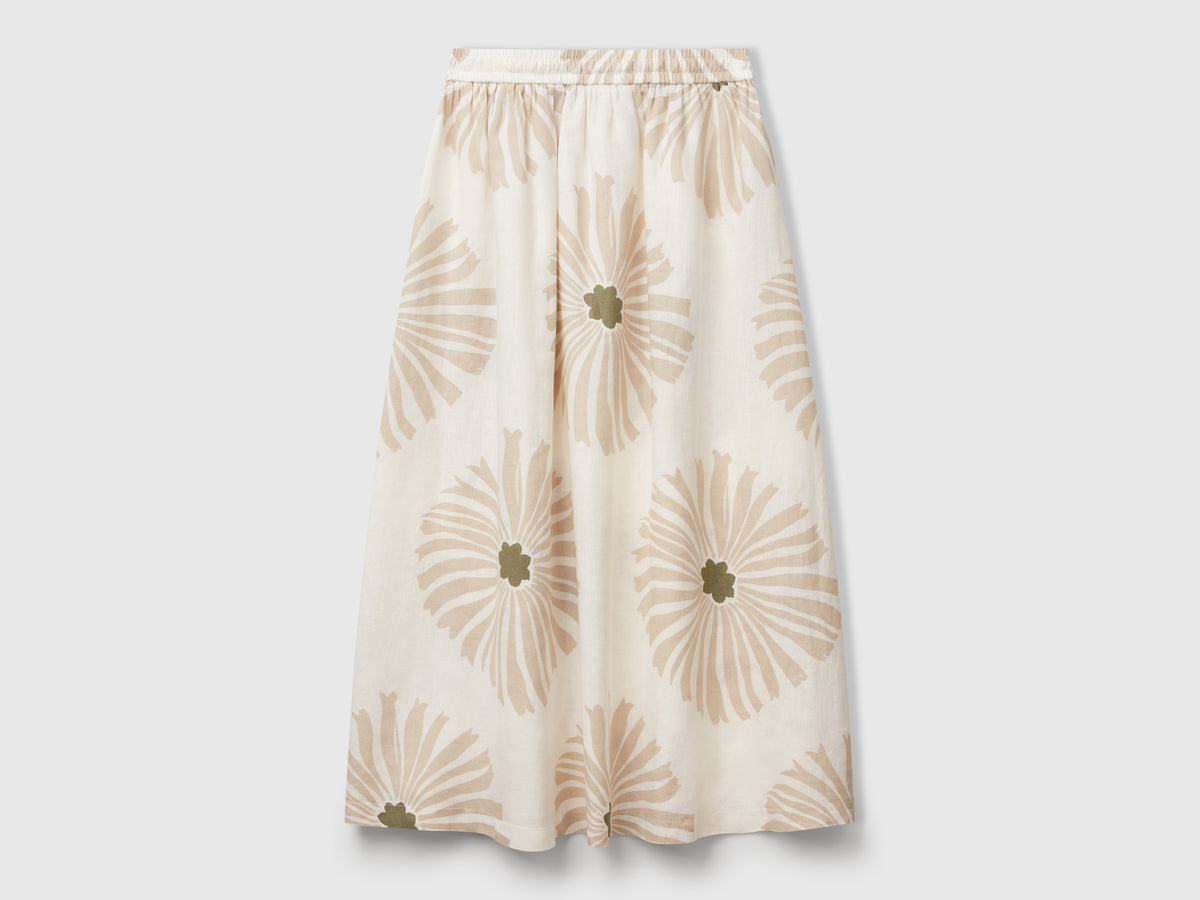 Midi skirt with floral print