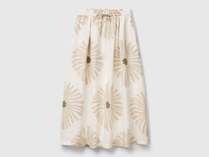 Midi skirt with floral print