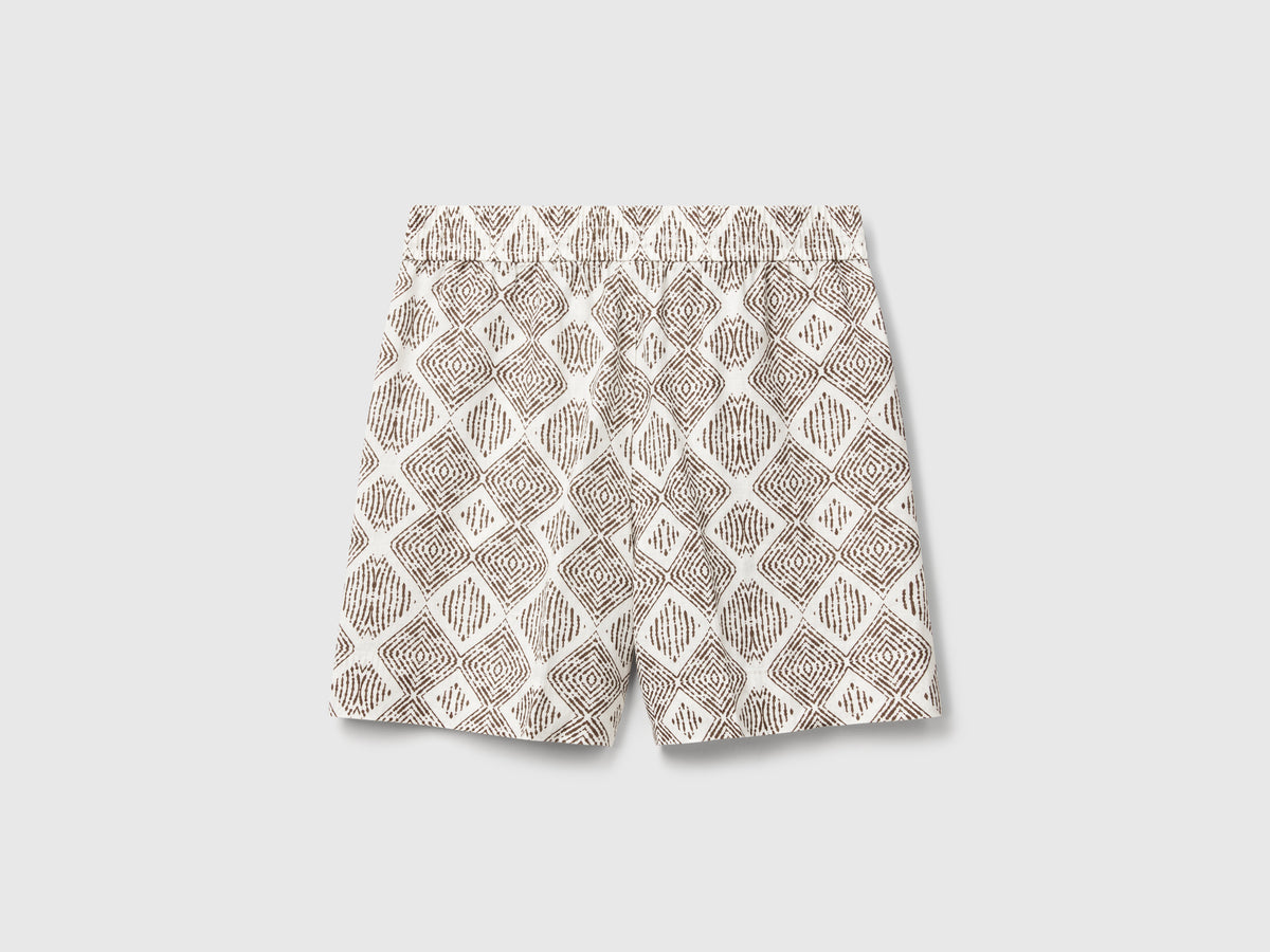 Shorts in lino stampato