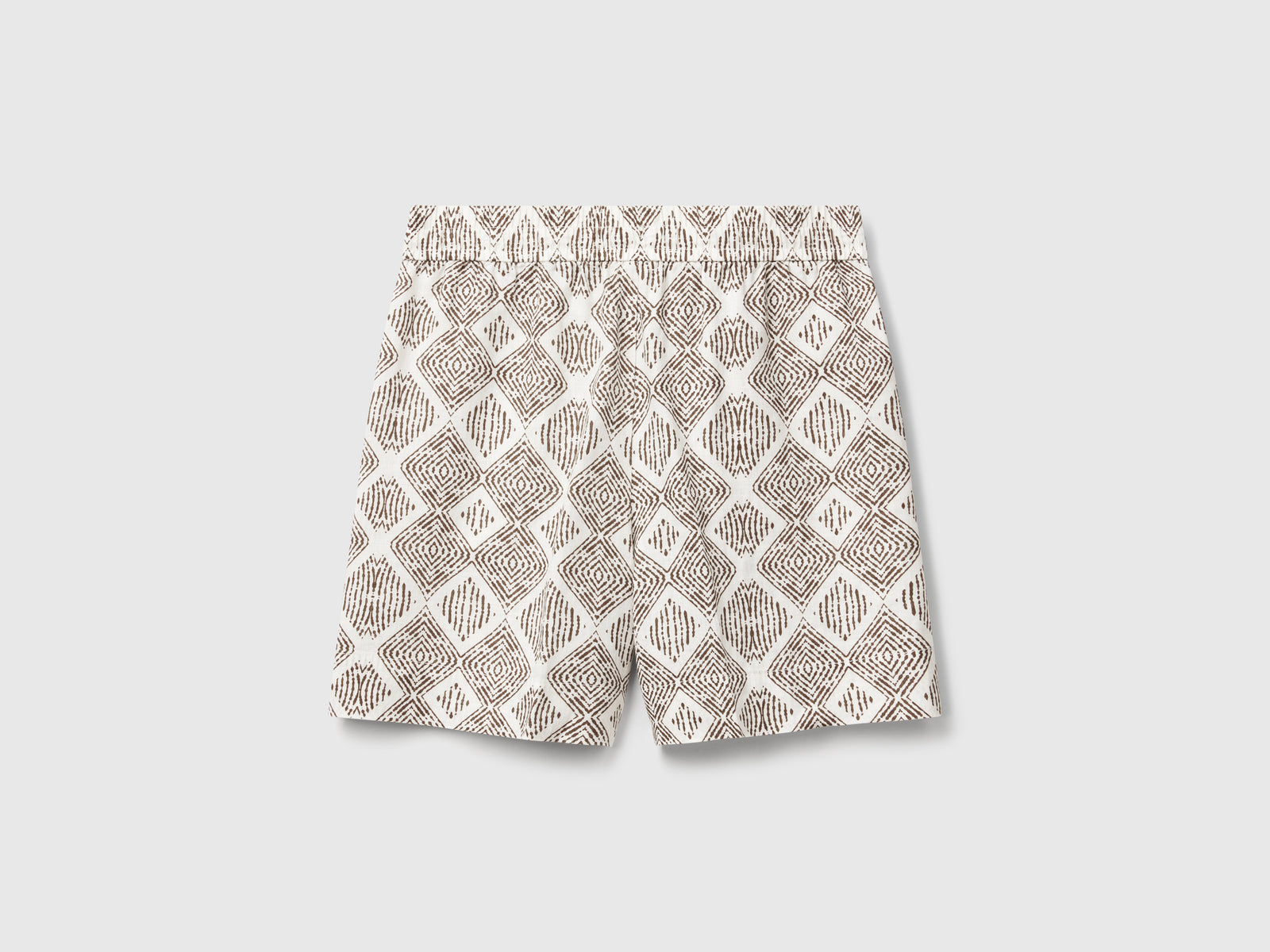 Shorts in lino stampato da donna beige 2 | Benetton Outlet