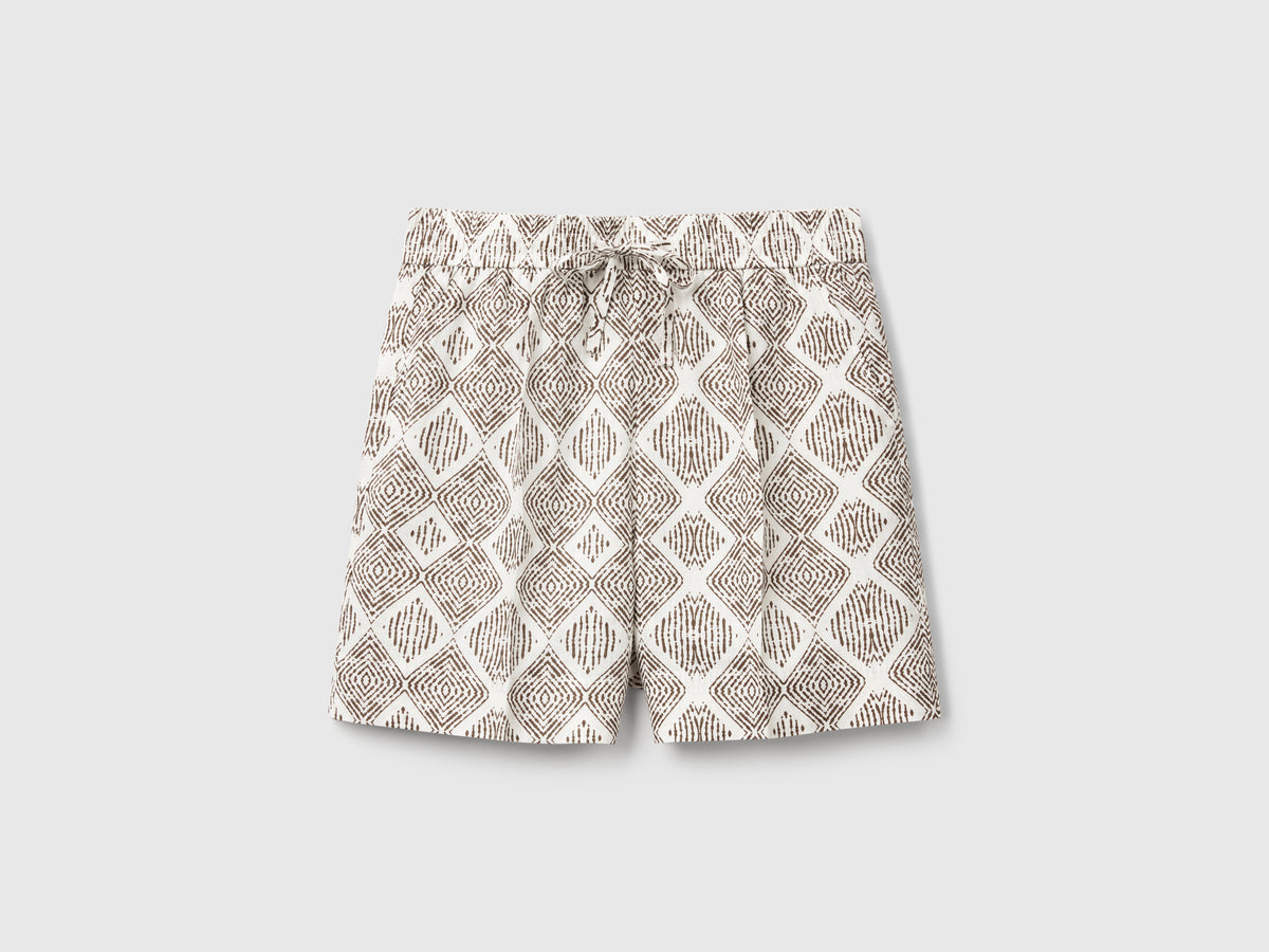 Shorts in lino stampato