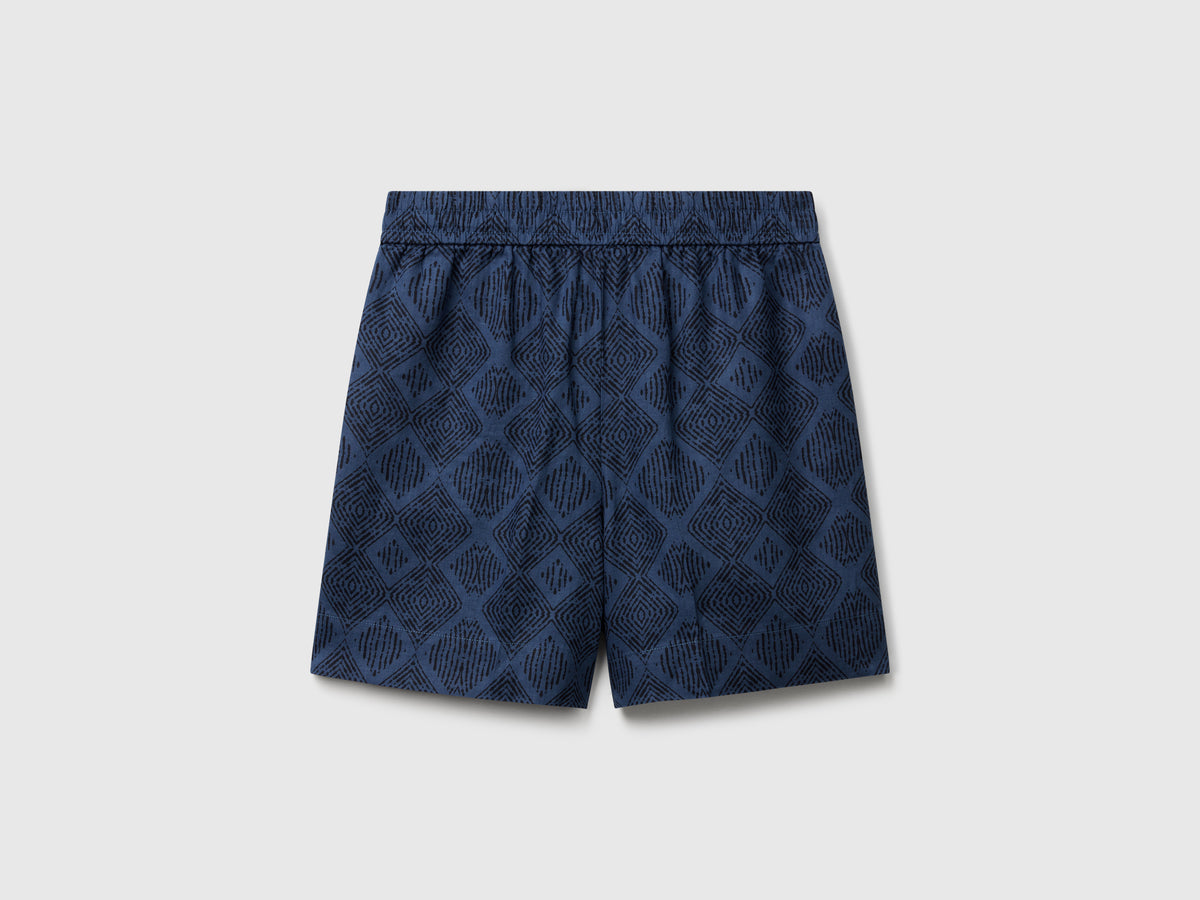 Shorts in lino stampato