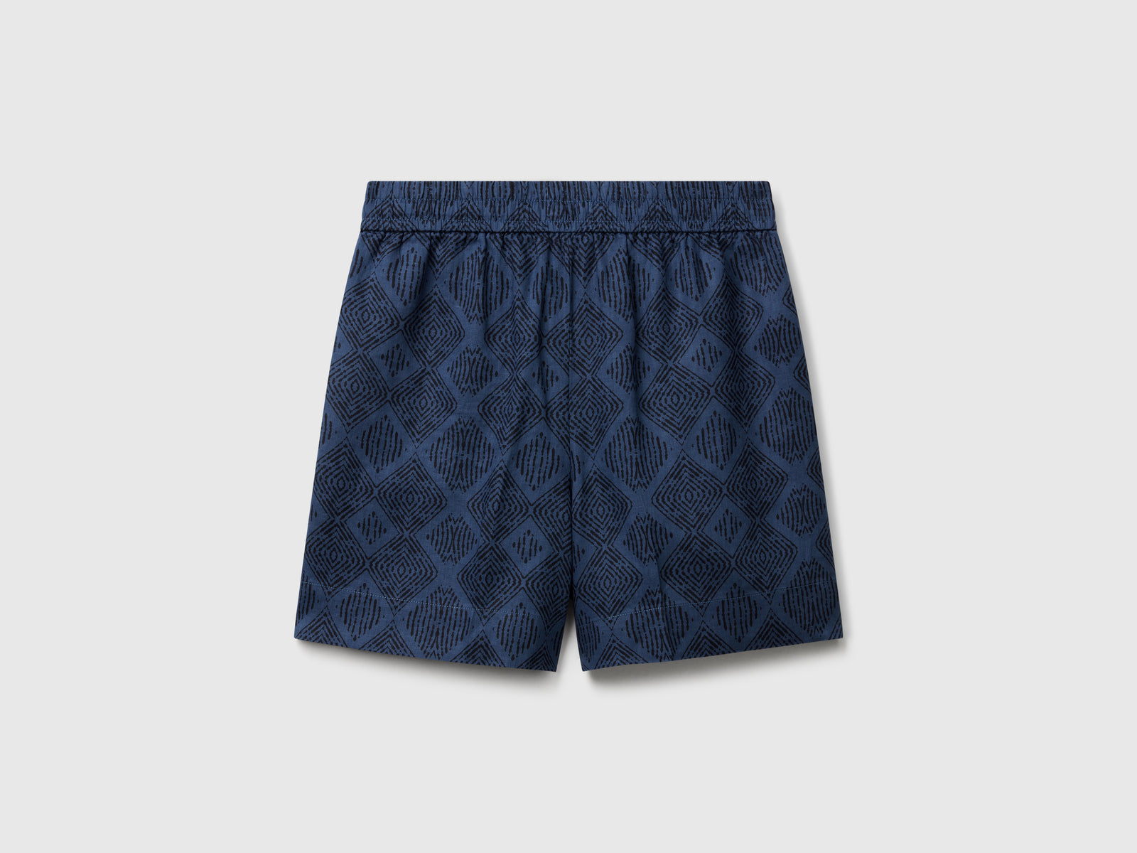 Shorts in lino stampato da donna blu 2 | Benetton Outlet
