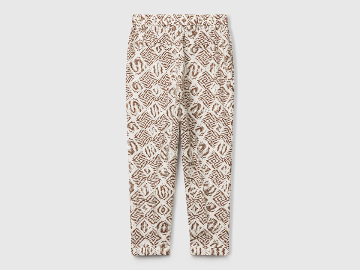 Pantaloni in lino stampato