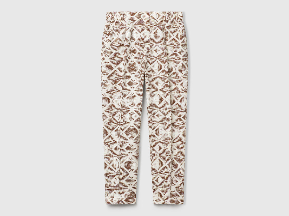 Pantaloni in lino stampato