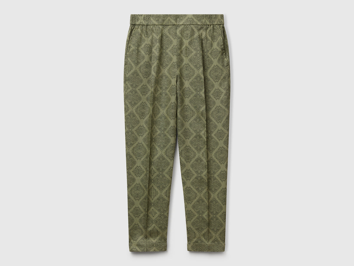 Pantaloni in lino stampato