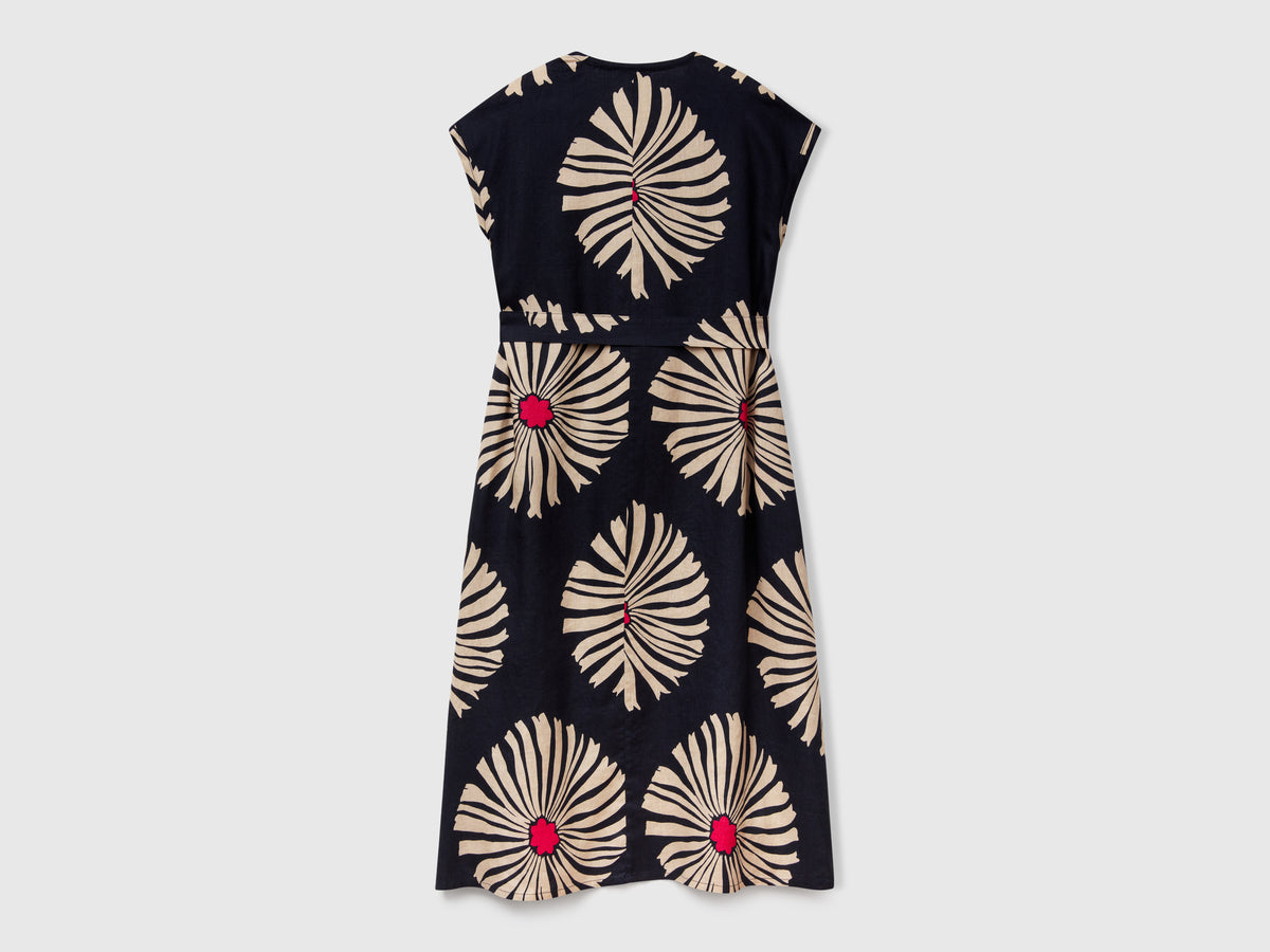 Printed linen dress