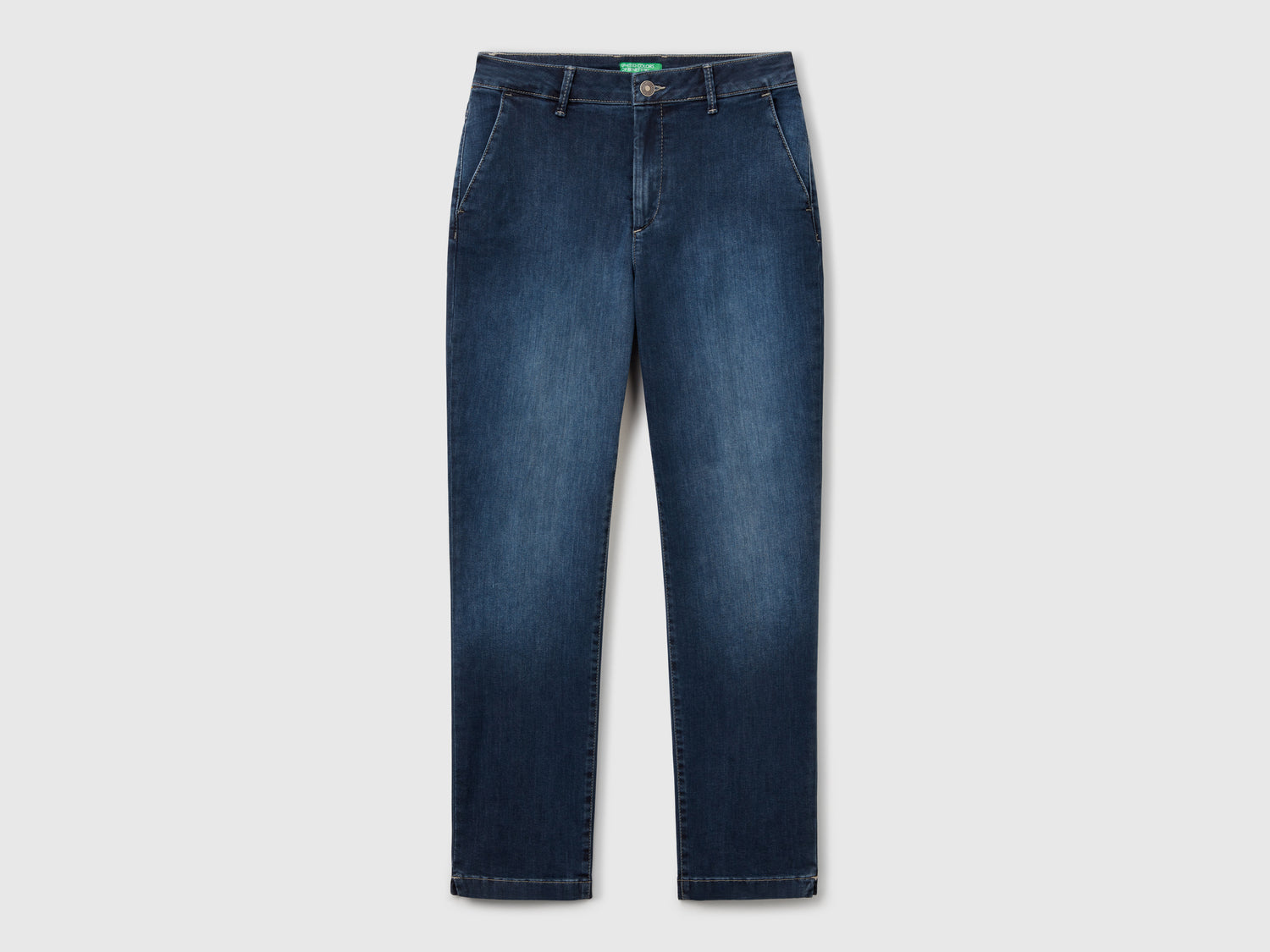 Chino slim fit in denim da donna blu | Benetton Outlet