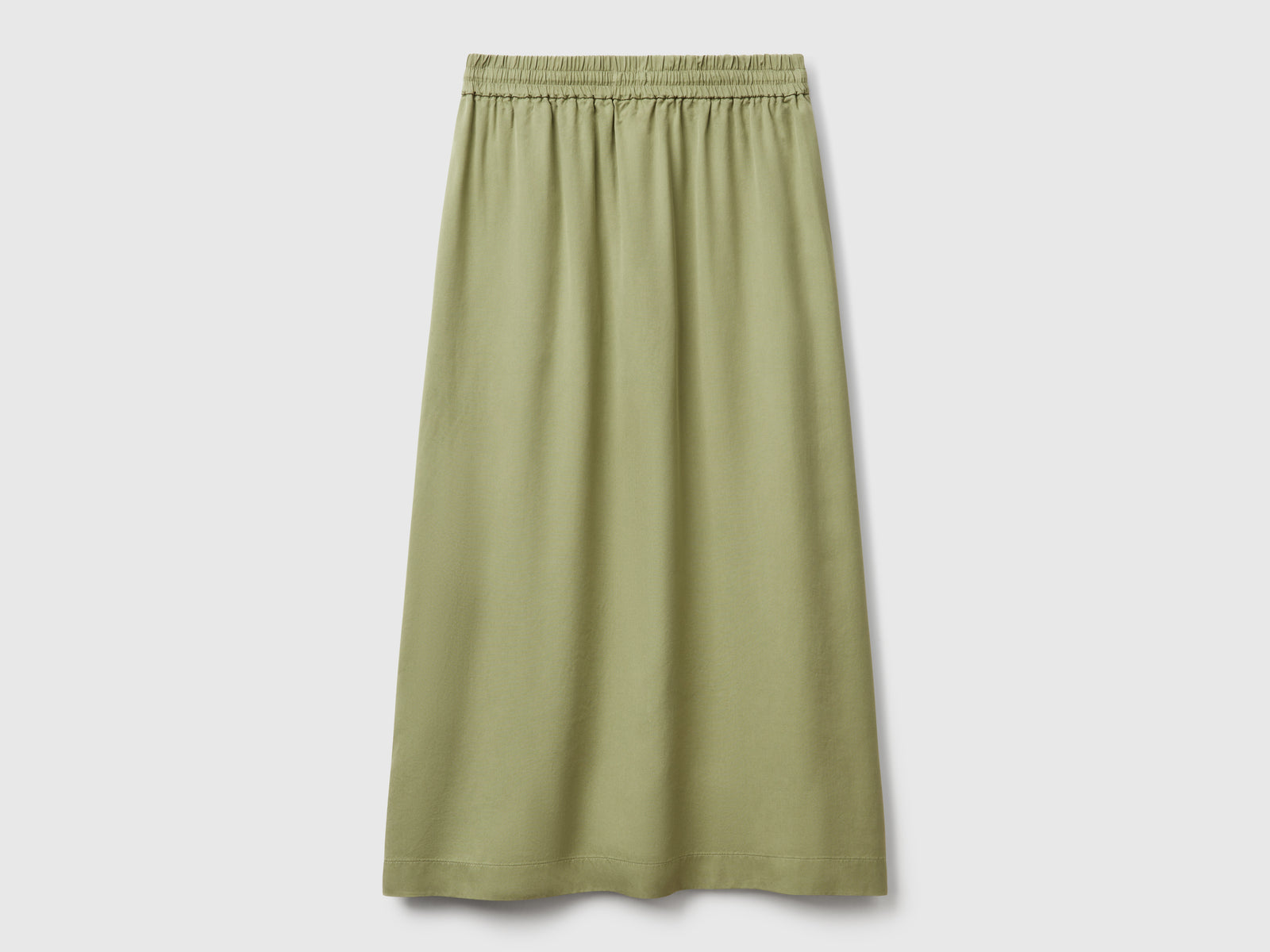 Gonna midi fluida da donna verde oliva 2 | Benetton Outlet