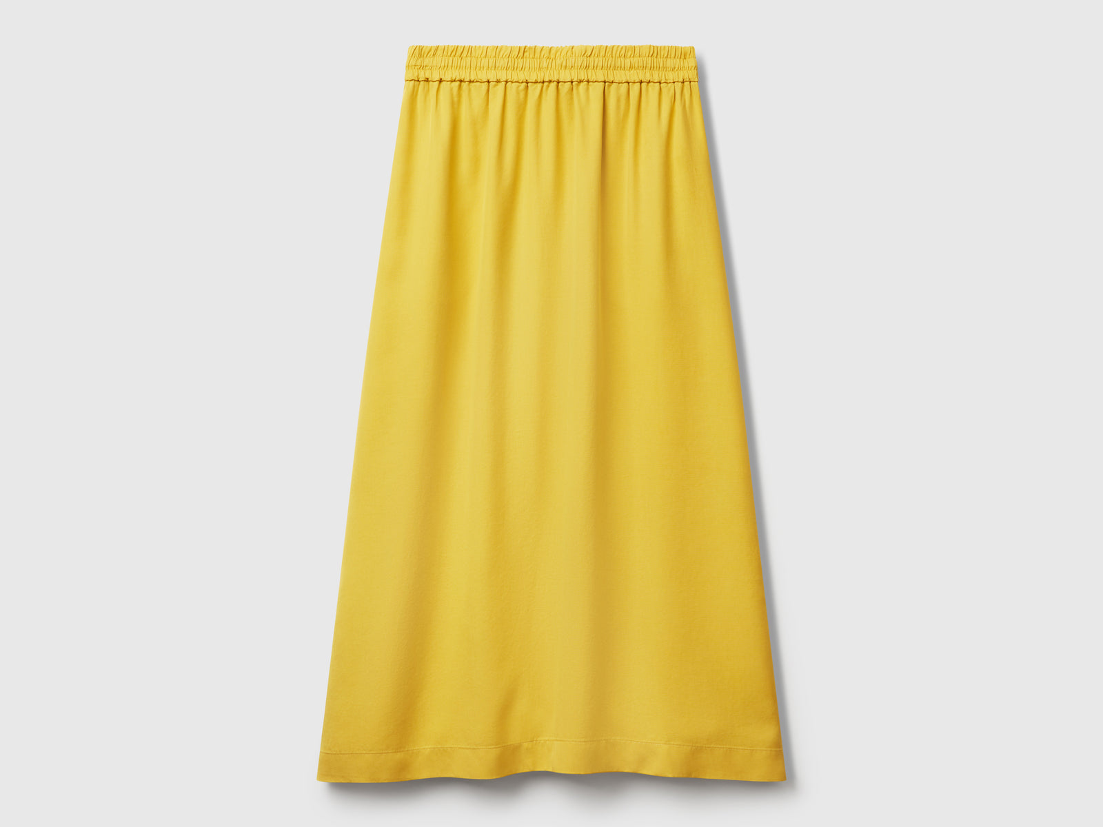 Gonna midi fluida da donna senape 2 | Benetton Outlet