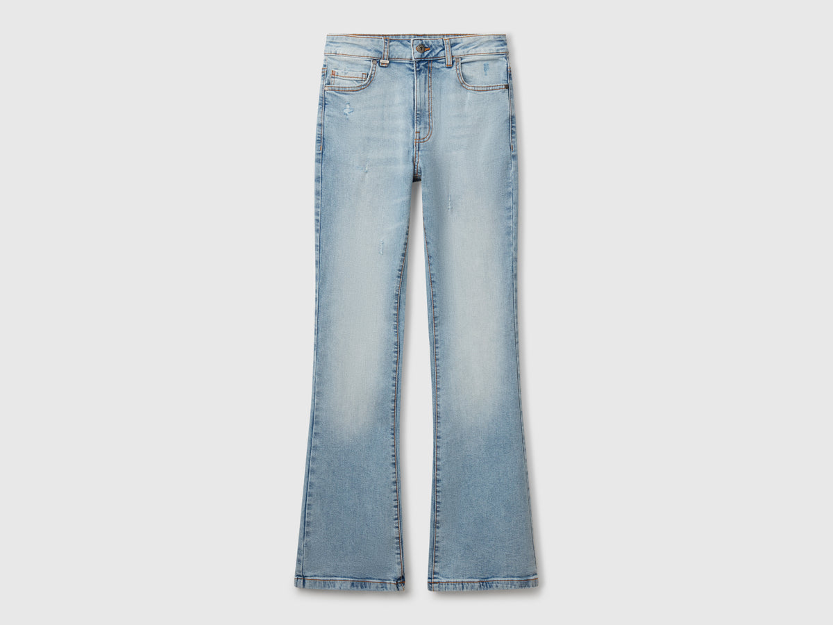 Jeans a zampa in misto cotone