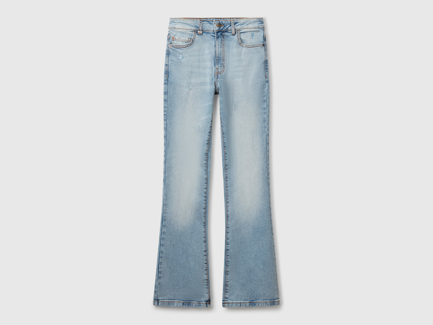 Jeans a zampa in misto cotone da donna azzurro | Benetton Outlet