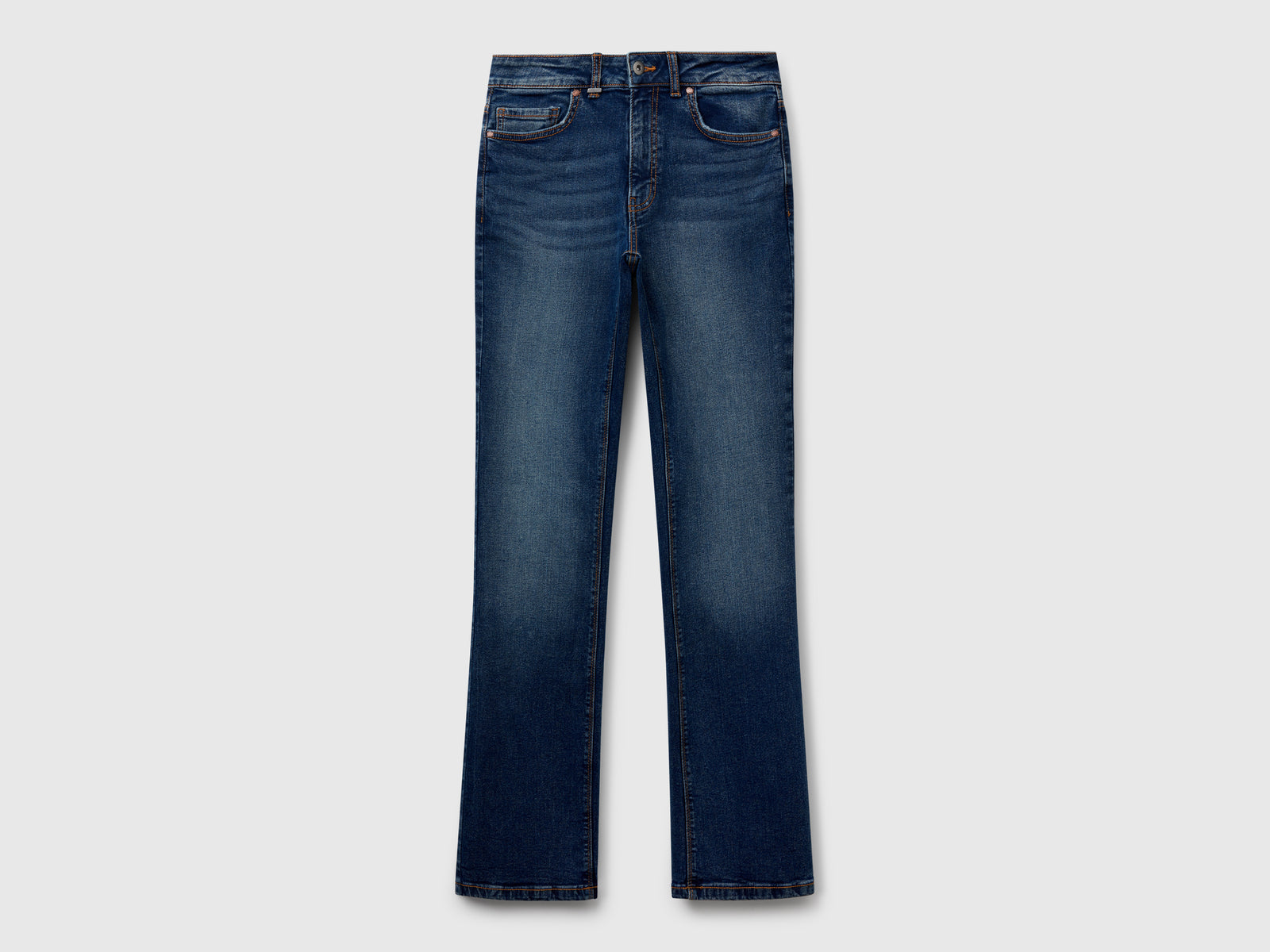 Jeans bootcut in misto cotone da donna blu | Benetton Outlet