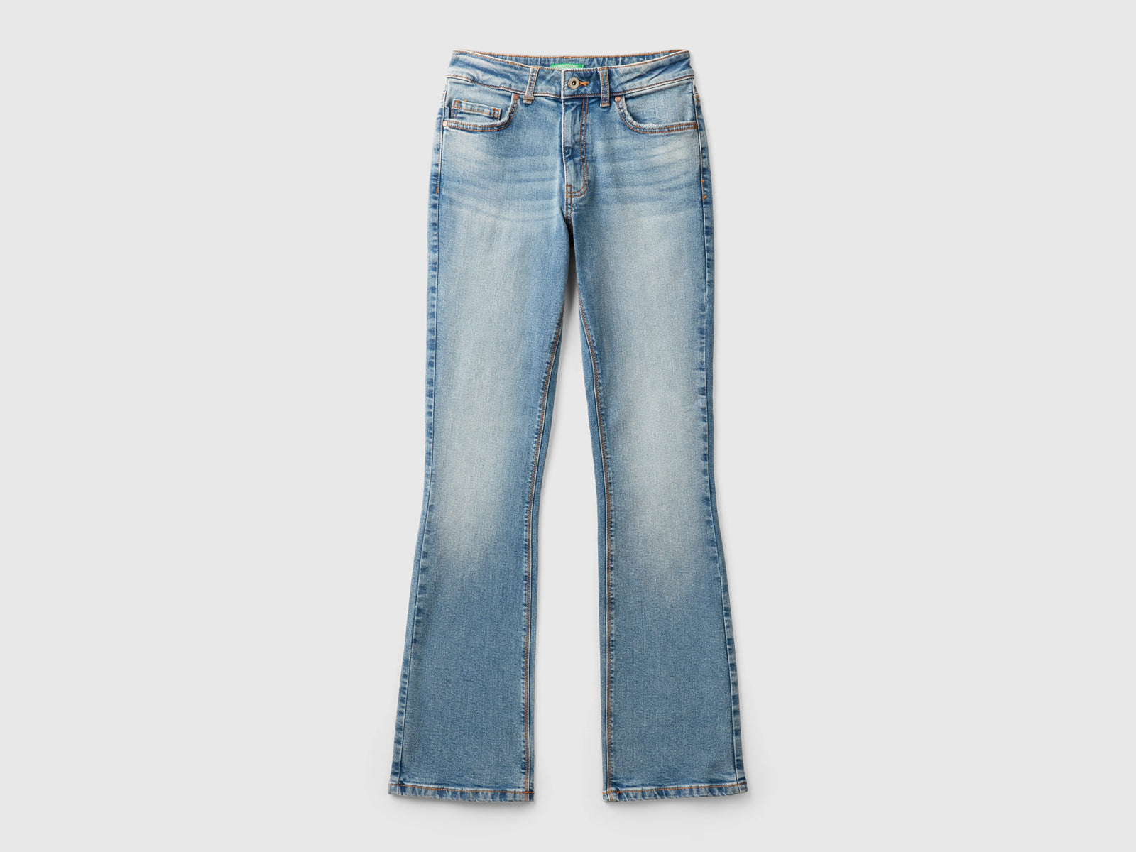 Jeans bootcut in misto cotone da donna blu | Benetton Outlet