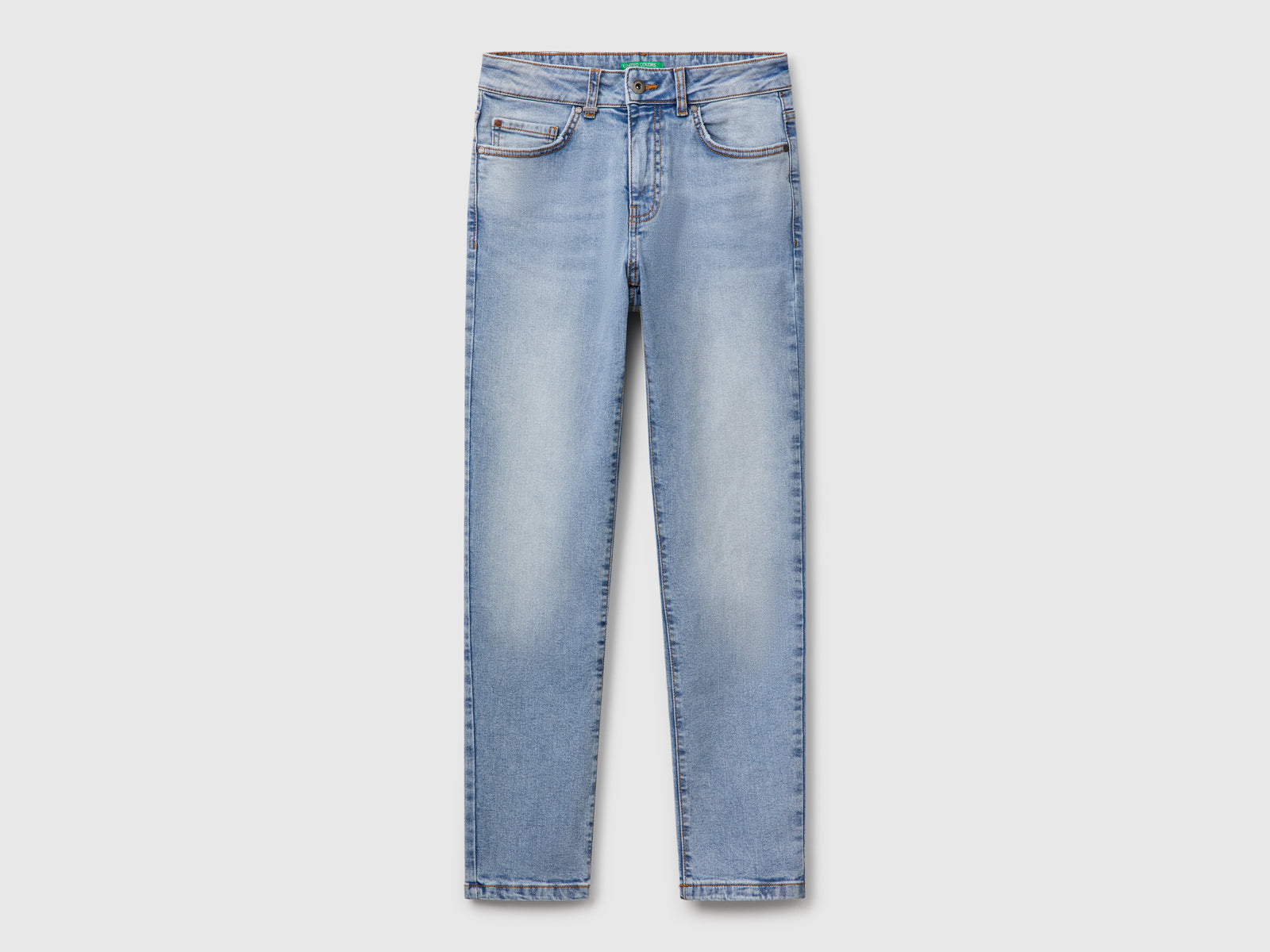 Jeans slim fit a vita alta da donna azzurro | Benetton Outlet