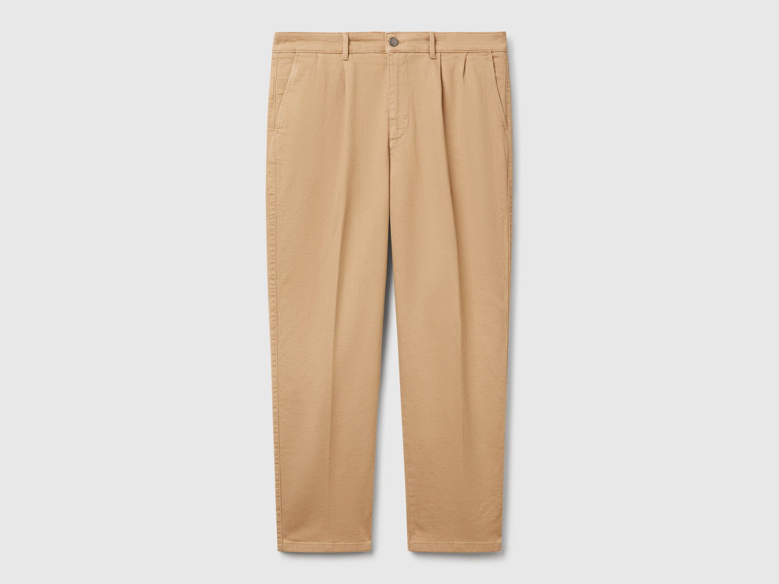 Chino in cotone stretch da uomo beige | Benetton Outlet
