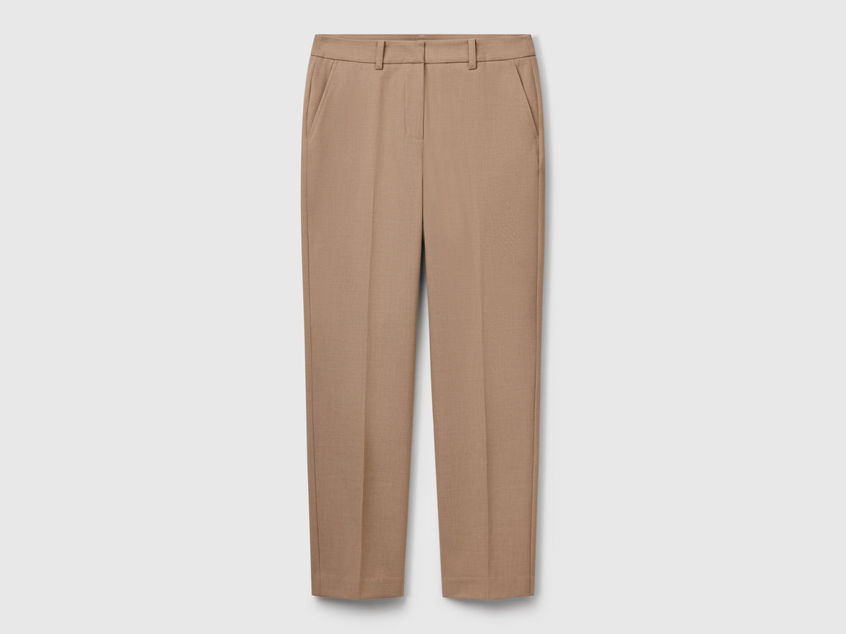 Slim fit fluid trousers