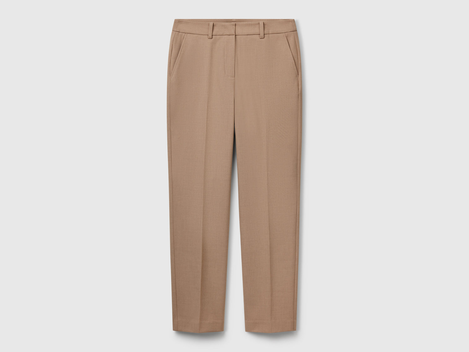 Slim fit fluid trousers da donna beige | Benetton Outlet