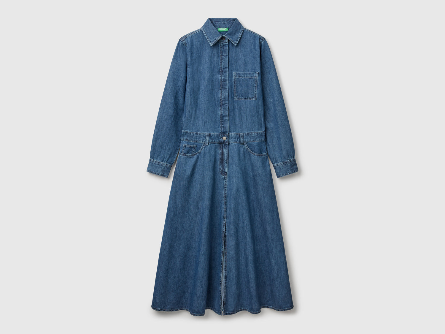 Chemisier di jeans da donna blu scuro | Benetton Outlet