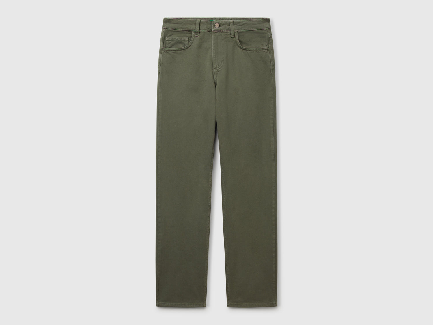 Jeans straight da donna verde militare | Benetton Outlet