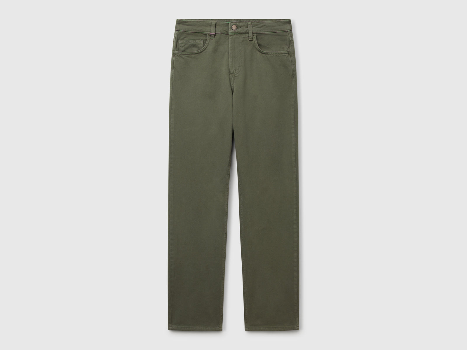 Jeans straight da donna verde militare | Benetton Outlet