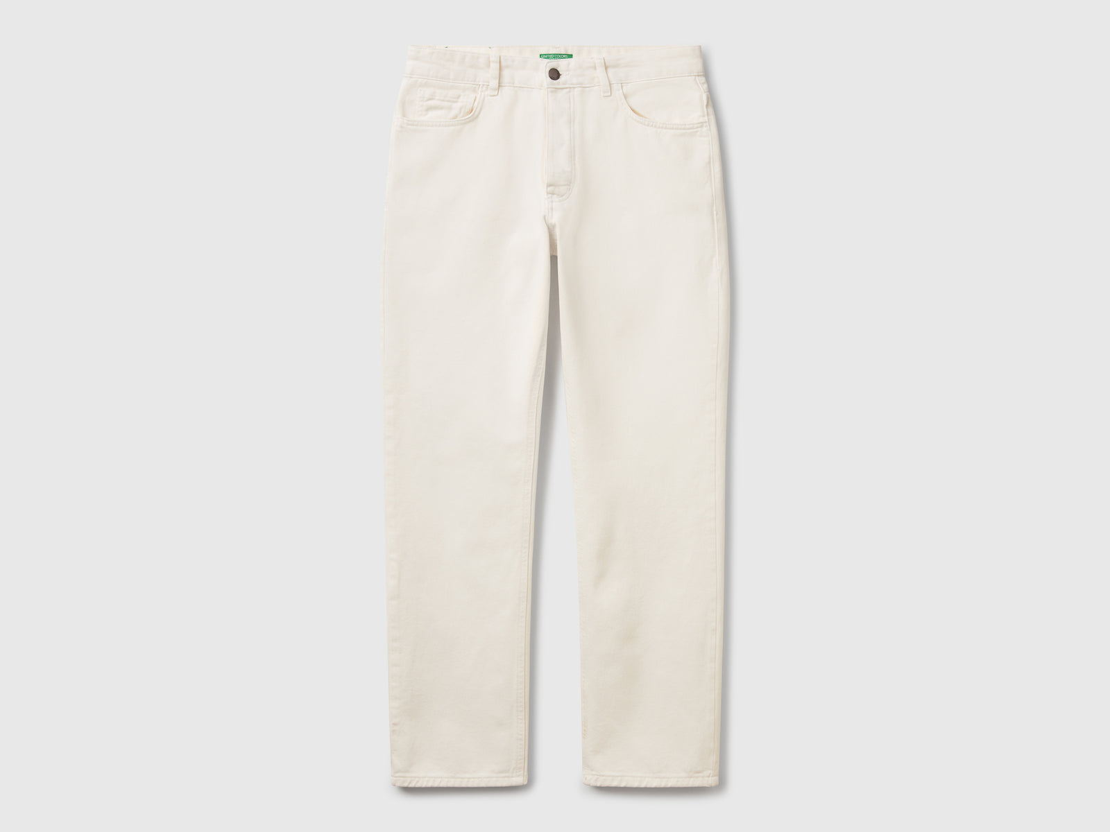 Jeans regular fit da uomo bianco | Benetton Outlet