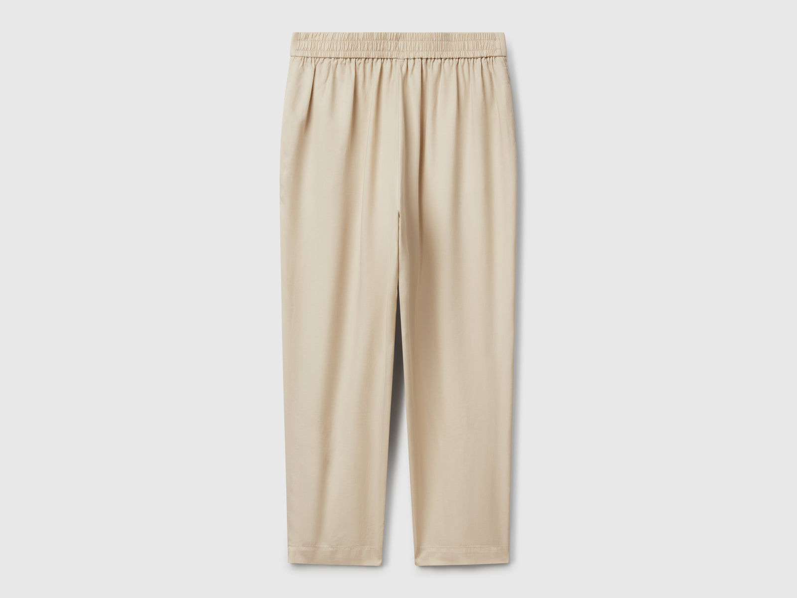 Pantaloni fluidi con pinces da donna beige 2 | Benetton Outlet