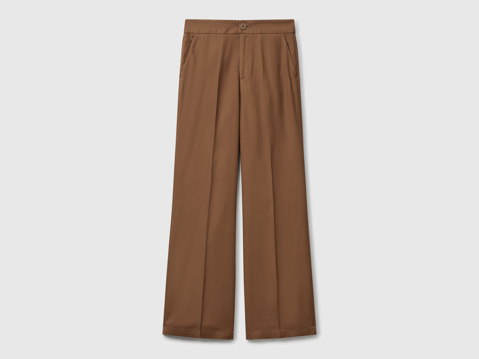 Pure lyocell trousers da donna marrone | Benetton Outlet