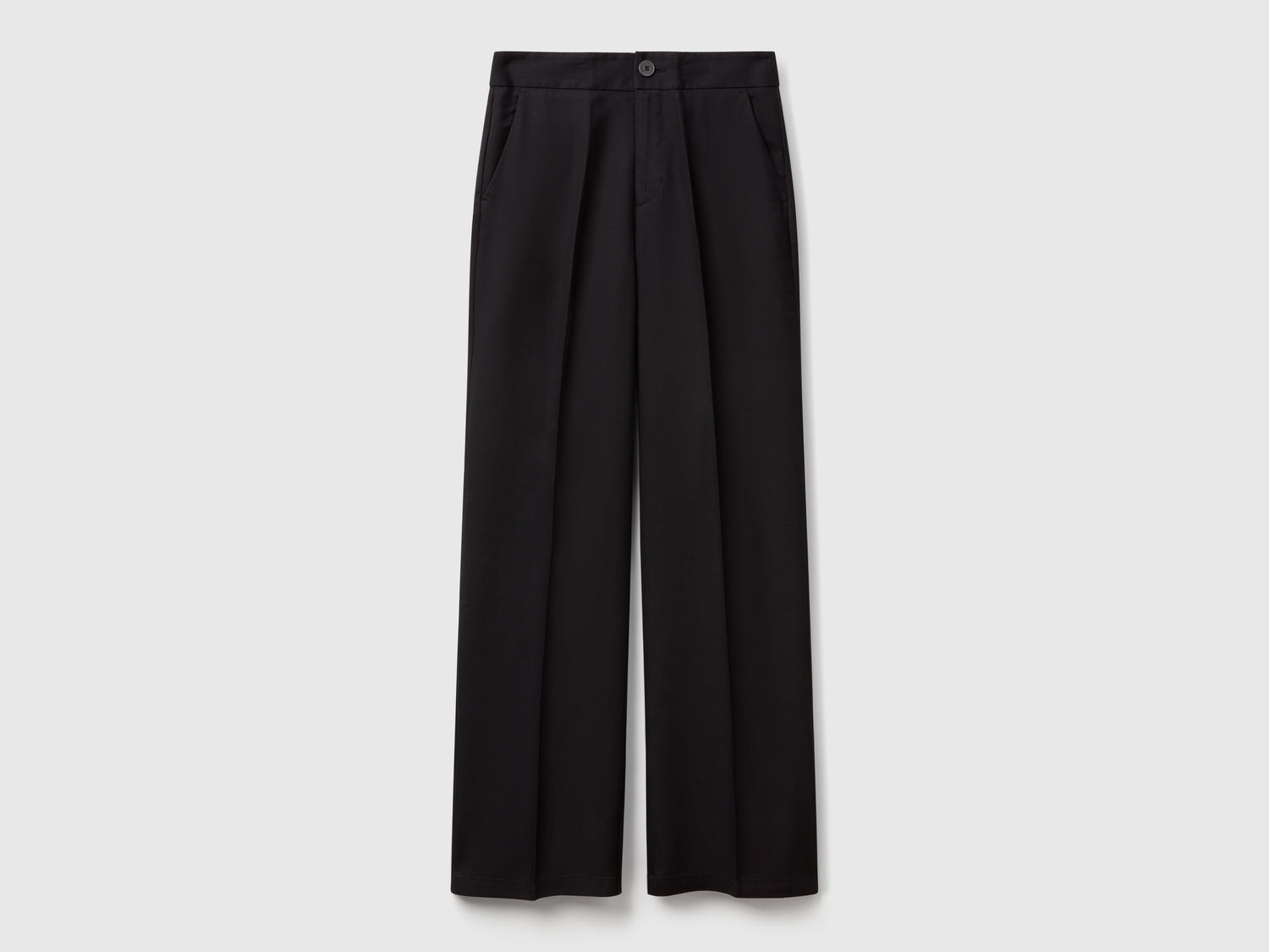 Pantaloni in puro lyocell da donna nero | Benetton Outlet