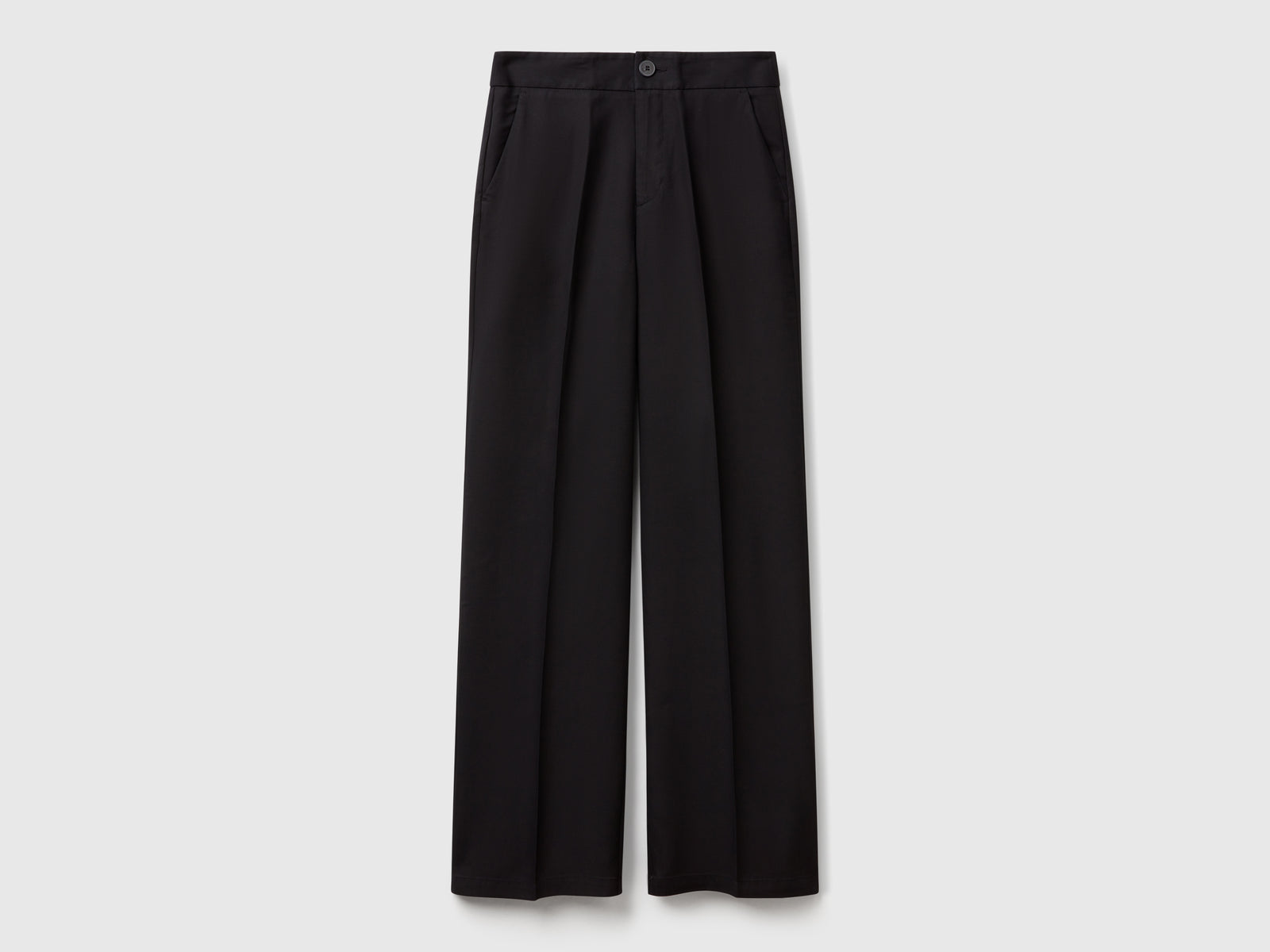 Pantaloni in puro lyocell da donna nero | Benetton Outlet