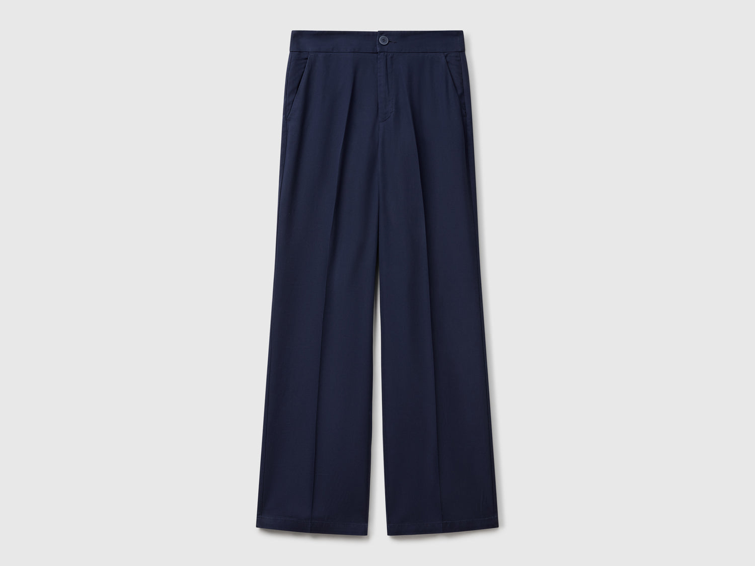 Pantaloni in puro lyocell da donna blu scuro | Benetton Outlet