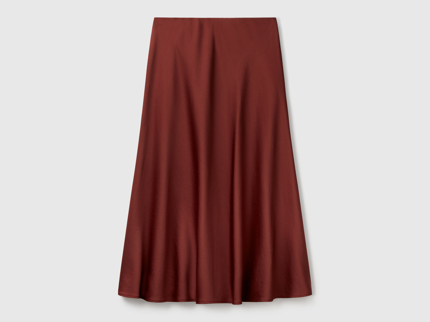 Gonna fluida effetto satin da donna bruciato | Benetton Outlet