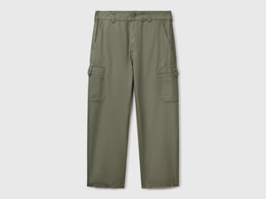 Pantaloni cargo in misto lino