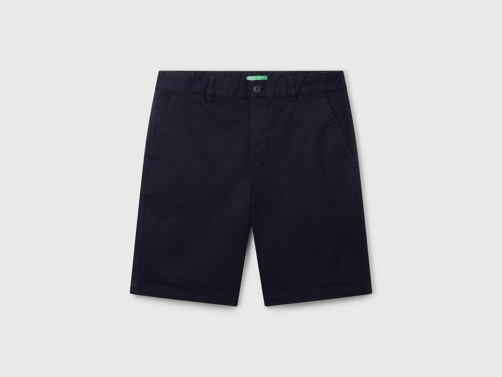 Bermuda chino in cotone stretch da uomo blu scuro | Benetton Outlet