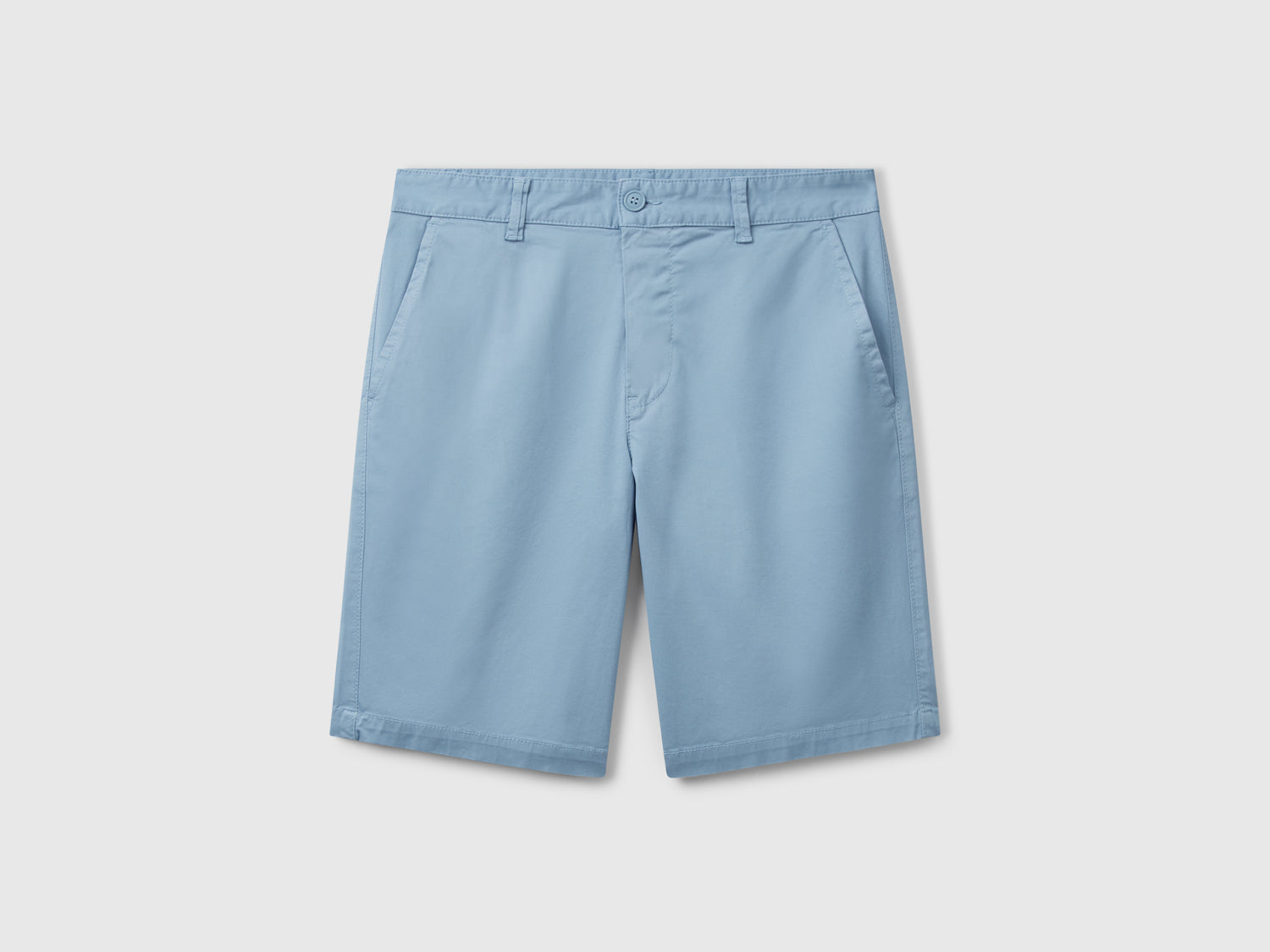 Bermuda chino in cotone stretch da uomo azzurro | Benetton Outlet