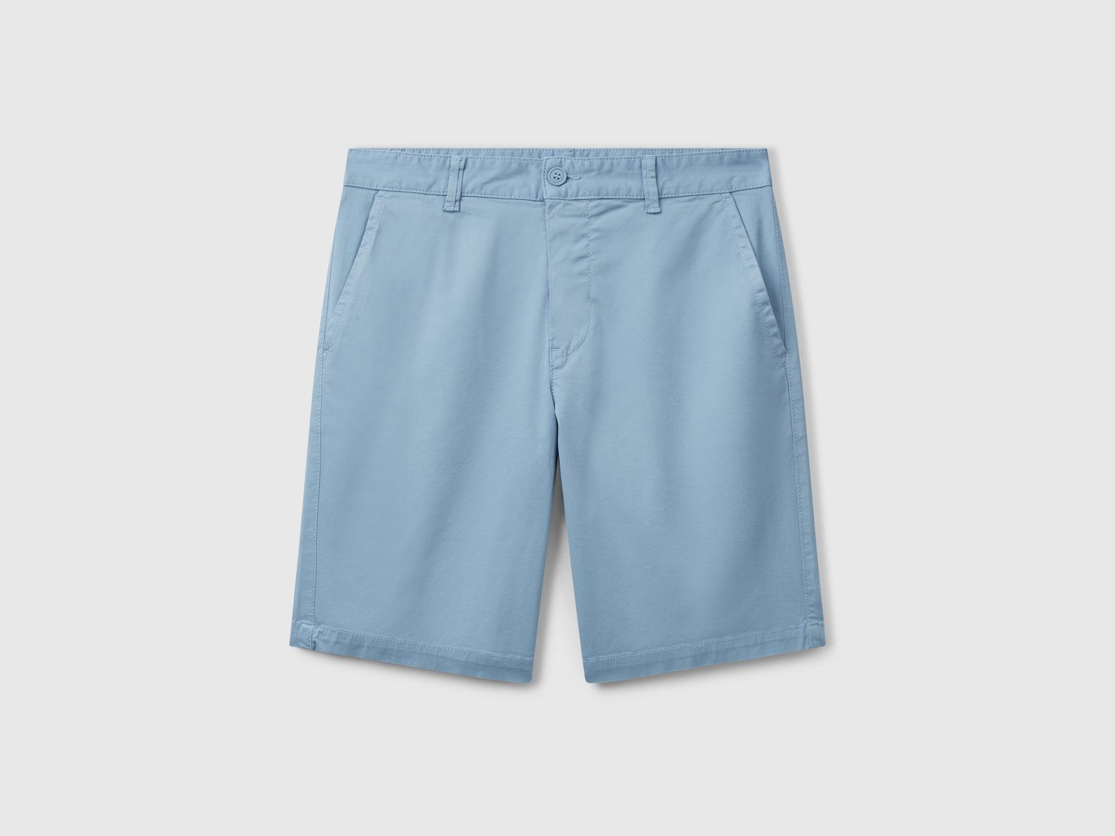 Bermuda chino in cotone stretch da uomo azzurro | Benetton Outlet