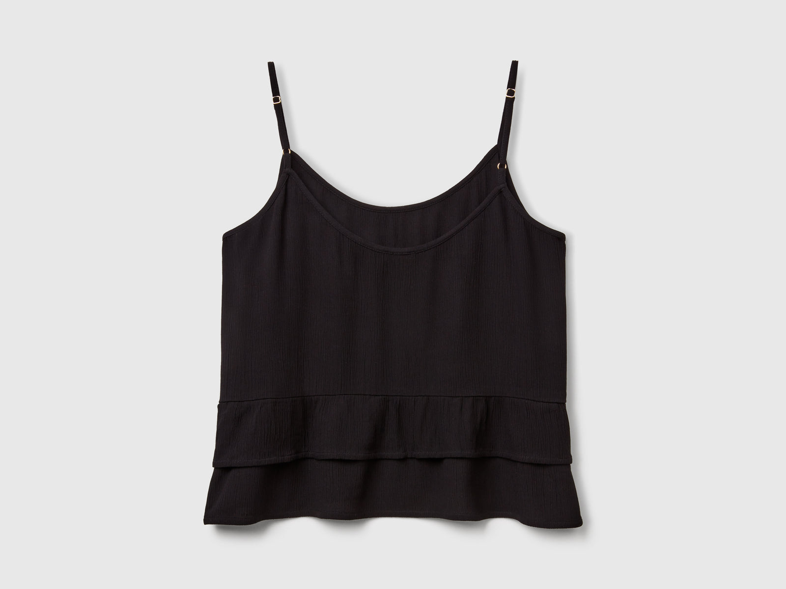 Top fluido con balza da donna nero 2 | Benetton Outlet