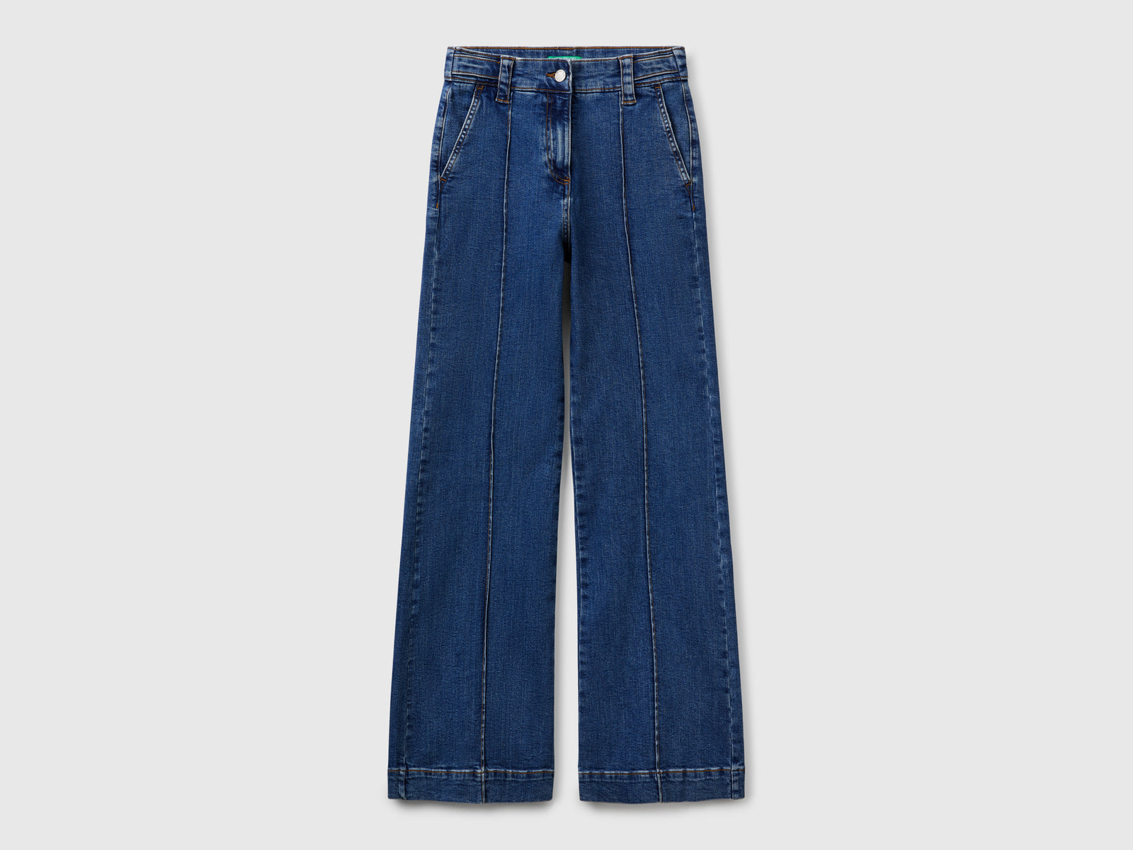 Jeans flare fit a vita alta da donna blu | Benetton Outlet
