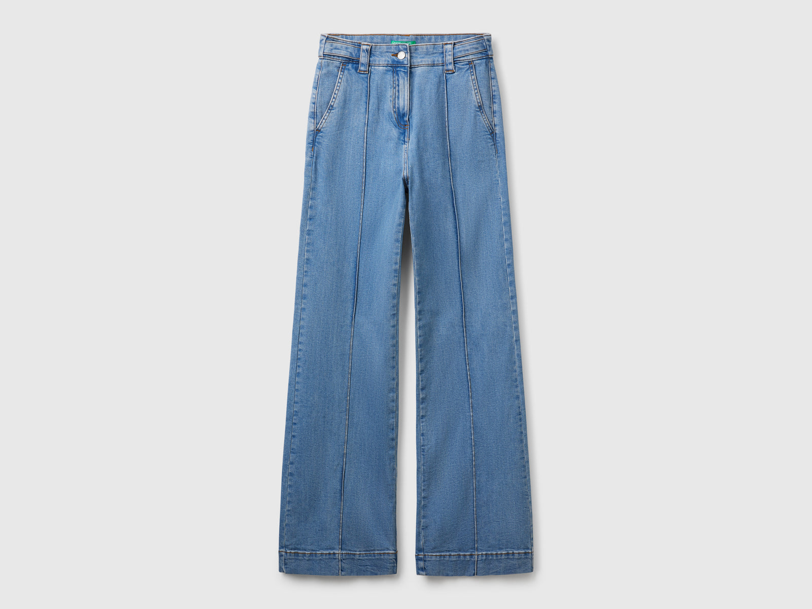 Jeans flare fit a vita alta da donna azzurro | Benetton Outlet