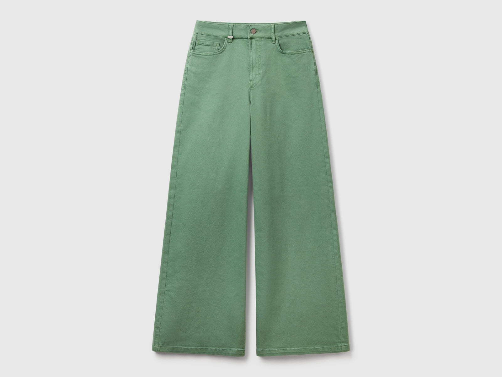 Pantaloni wide fit da donna verde | Benetton Outlet