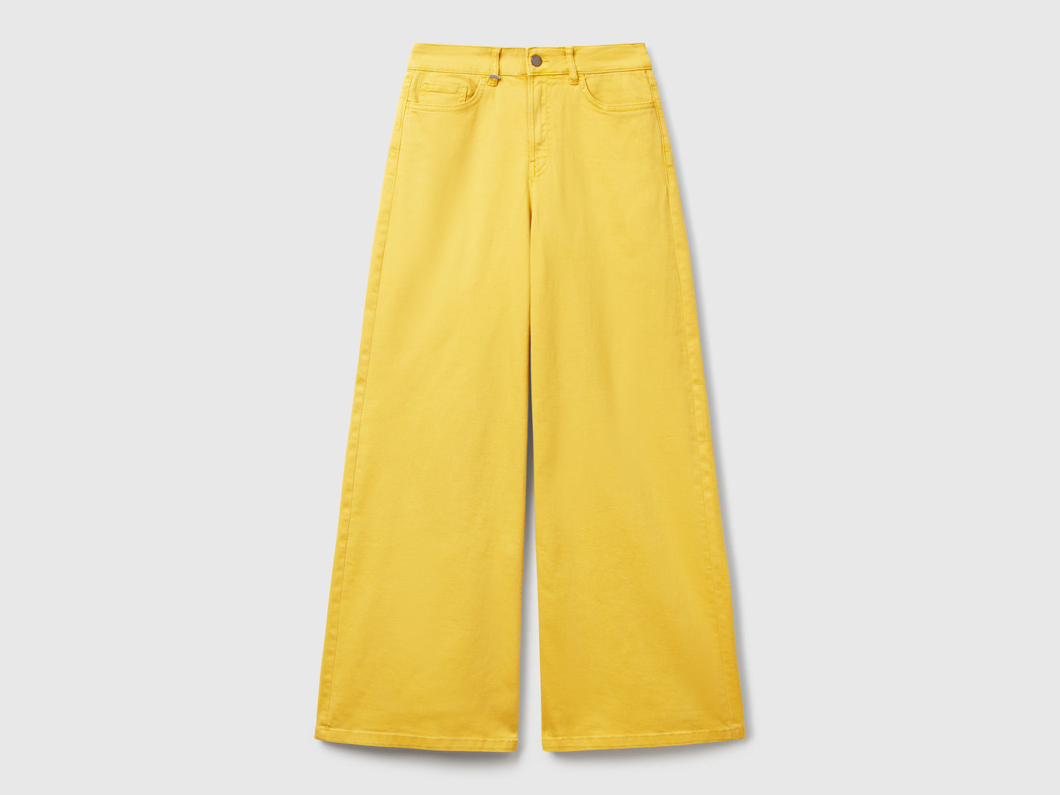 Pantaloni wide fit da donna giallo | Benetton Outlet