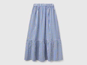 Falda de cuadros vichy con volante