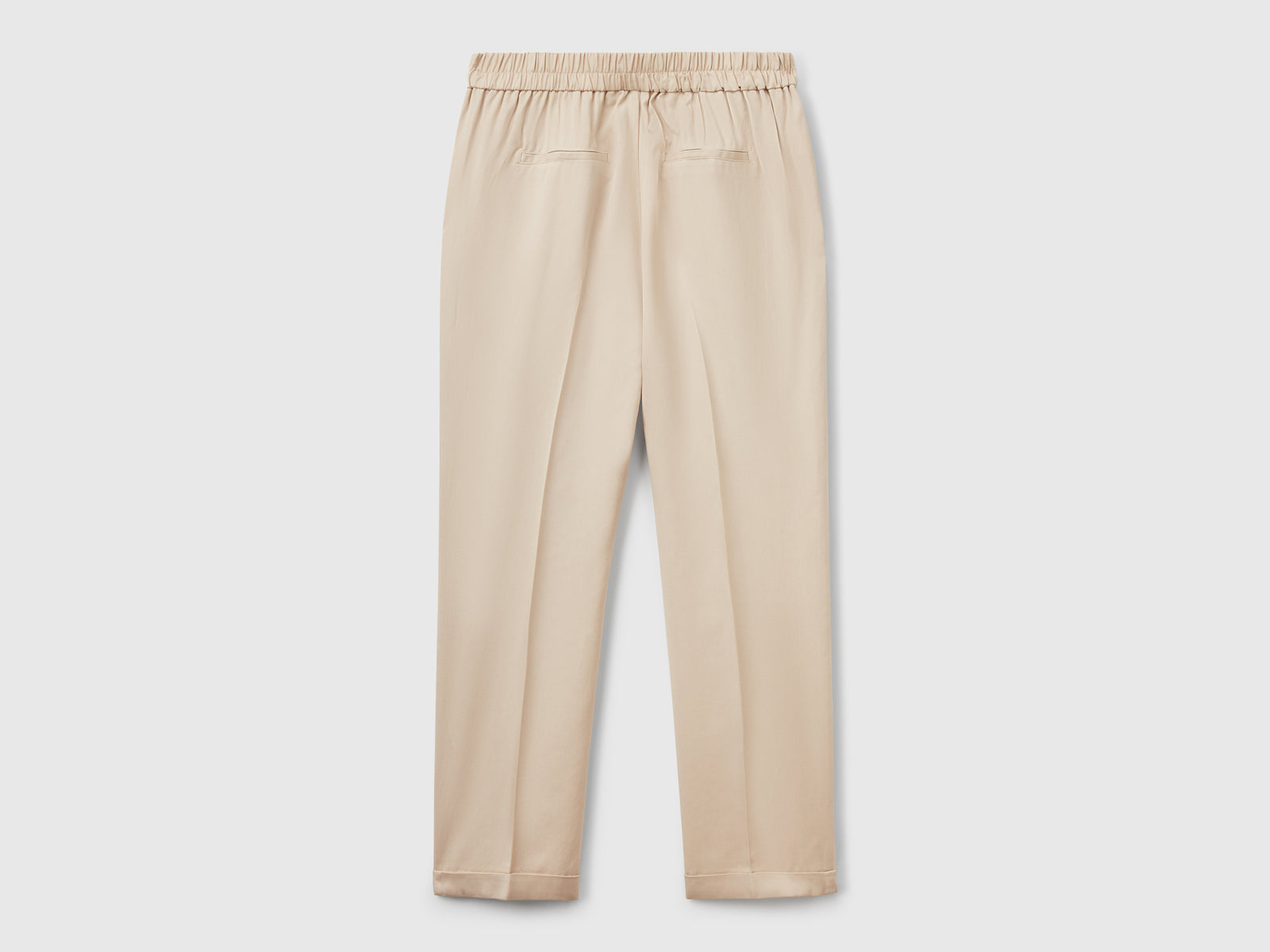 Pantaloni fluidi con risvolto da donna beige 2 | Benetton Outlet