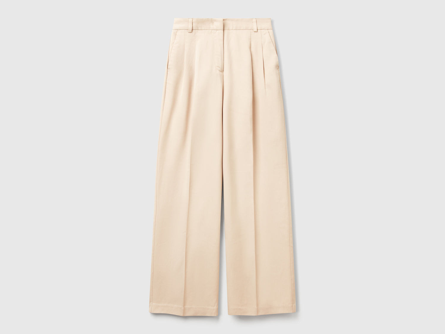 Pantaloni ampi fluidi da donna beige | Benetton Outlet