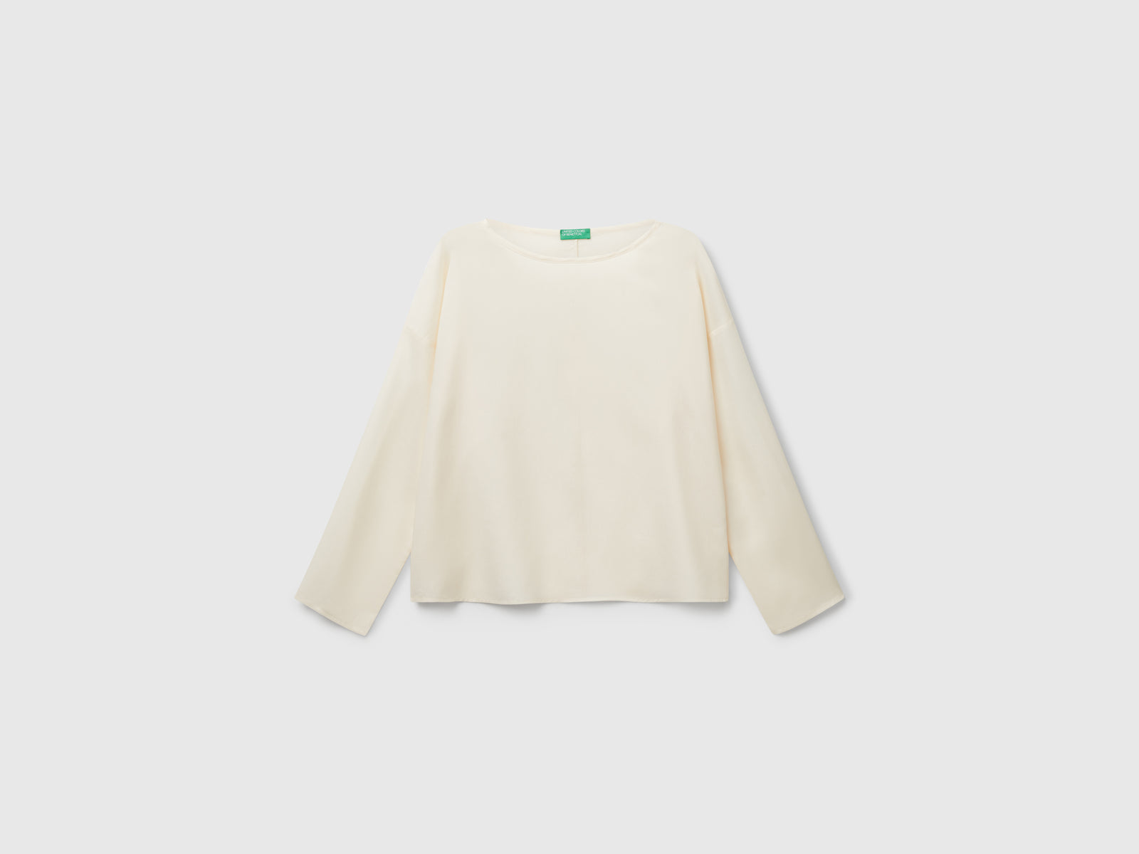 Blusa fluida da donna bianco panna | Benetton Outlet