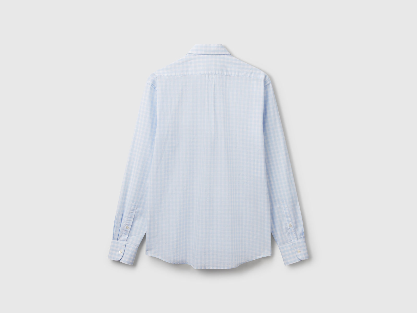 Camicia a quadri button down da uomo celeste 2 | Benetton Outlet