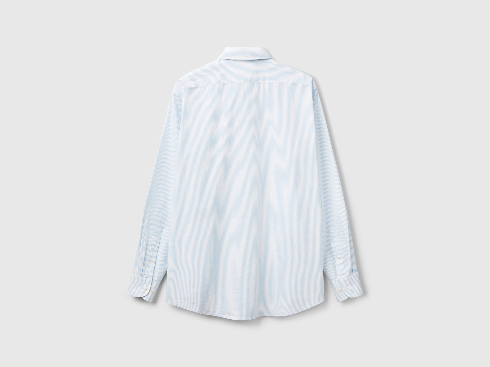 Camicia a righe in cotone da uomo azzurro 2 | Benetton Outlet