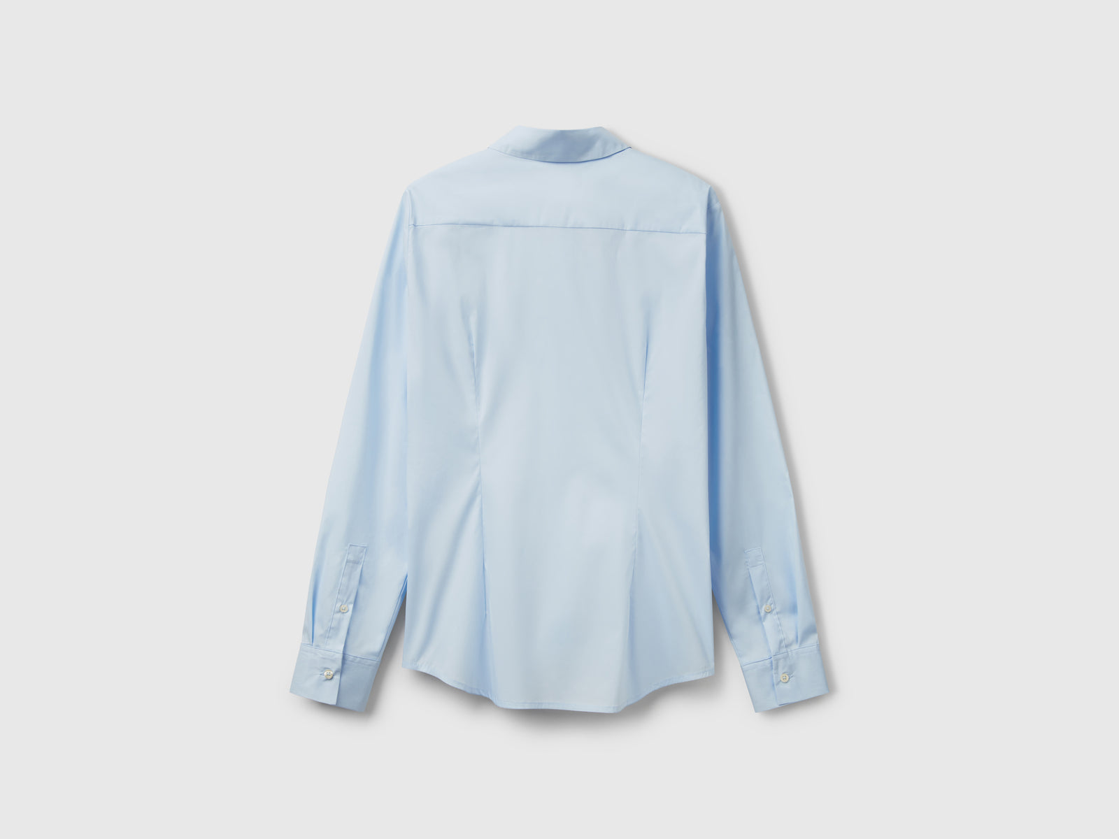 Camicia in misto cotone stretch da donna celeste 2 | Benetton Outlet