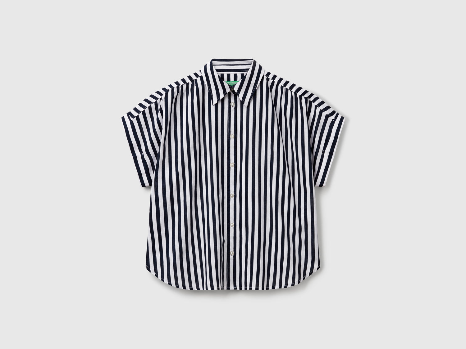 Camicia a righe comfort fit da donna blu scuro | Benetton Outlet